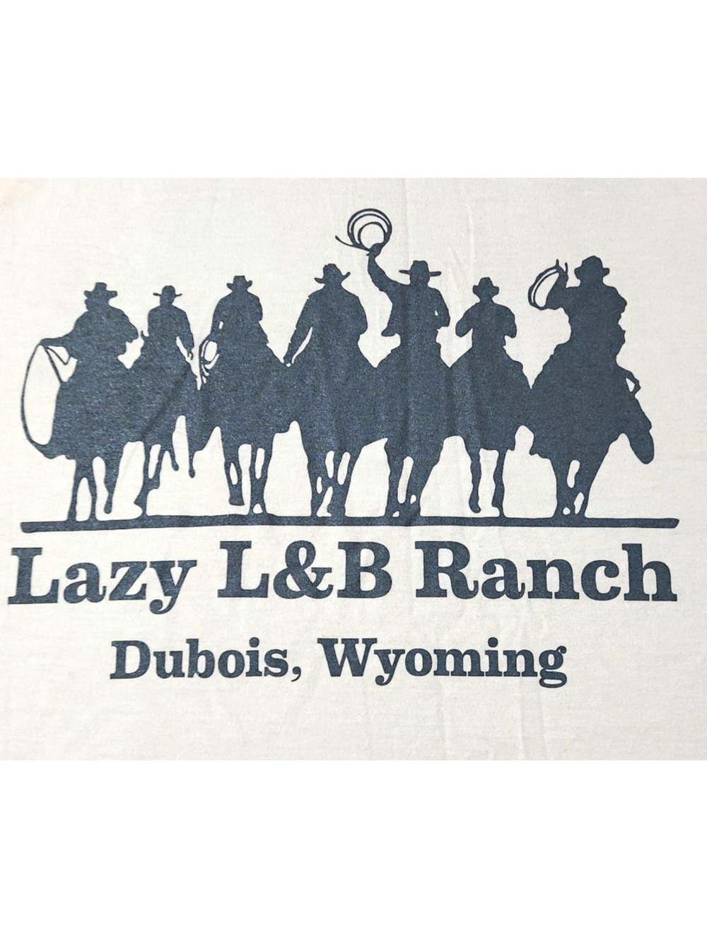 District Womens L Lazy L&B Ranch Cowboy Dubois Wyoming Raglan Graphic Tee